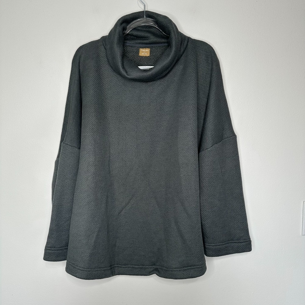 Free People Milley Reversible Cowl Neck Top size L Gray
